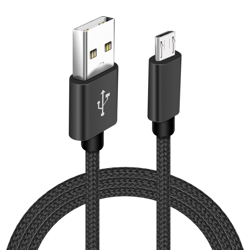 micro USB Kabel Nylon 1m Schwarz