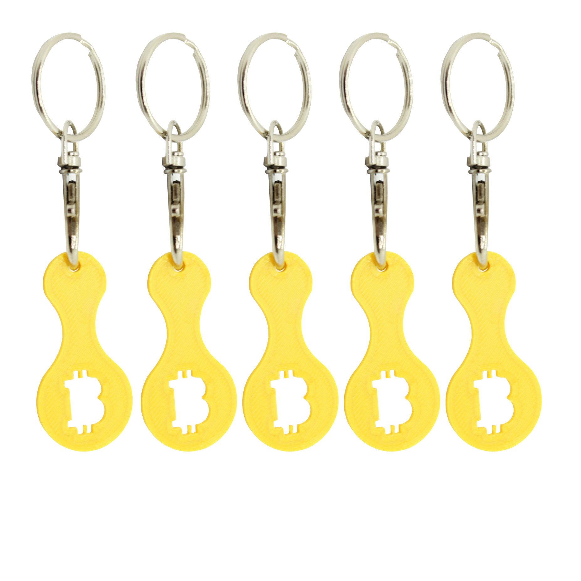 5x Einkaufswagenchip Bitcoin Gold